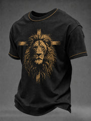 Men's Christian Lion of Judah Cross Short Sleeve T-shirt