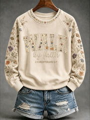 Women's 'Walk By Faith' Printed Casual Sweatshirt