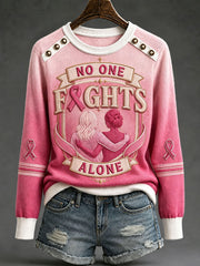 Women's "No One Fights Alone" Breast Cancer Awareness Tops