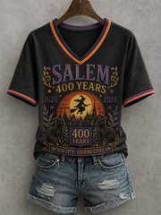 Women's Salem 400th Anniversary Witch Printed short-sleeved T-shirt
