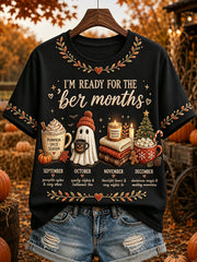 Women's I'm Ready For The 'ber Months Print Short-sleeved T-shirt