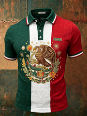Men's Viva Mexico Flag Art Printed Casual Tops