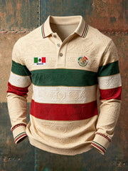 Men's Viva Mexico Flag Art Printed Casual Tops