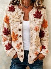 Women's Fall Art Print Casual Cardigan