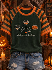 Women's Halloween Fun Pattern Printed Casual Short Sleeve T-shirt