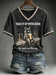 Women's Take It Up With Jesus He Made Me This Way T-shirt