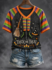 Women's Halloween Witches Art Printed T-shirt