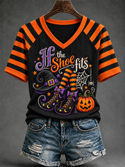 Women's If The Shoes Fits Print V-Neck Tee