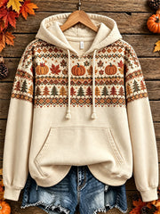 Women's autumn element pattern design casual hoodie