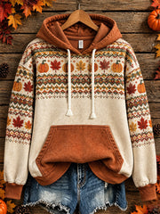 Women's autumn element pattern design casual hoodie