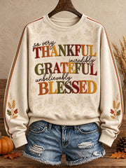 Women's Thanksgiving Faith Lover Art Printed Sweatshirt