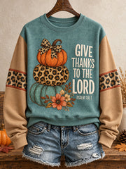 Women's Thanksgiving Faith Lover Art Printed Sweatshirt