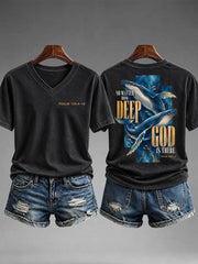 Women's No Matter How Deep God Is There T-shirt