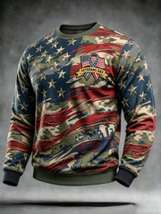 Men's U.S. Veterans Day Printed Crew Neck Sweatshirt