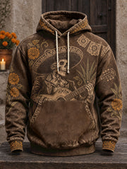 Men's Mexico Day of The Dead Floral Art Printed Hoodie