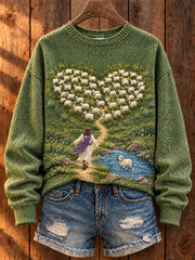 Women's 'He Left The 99 To Find Me' Printed Casual Top