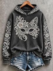 Women's Floral Cat Mask Hoodies