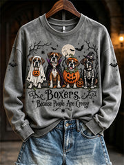 Women's Halloween Costume Dog Pattern Design Casual Sweatshirt