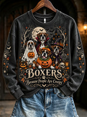 Women's Halloween Costume Dog Pattern Design Casual Sweatshirt