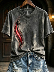 Women's Halloween Bloody Zipper T-Shirts