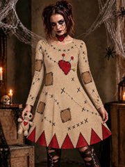 Women's Gothic Voodoo Doll Art Dress