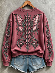 Women's Breast Cancer Awareness Gothic Butterfly Sweatshirts