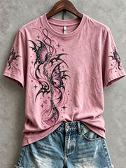 Women's Gothic-Style Breast Cancer Awareness Butterfly T-Shirts