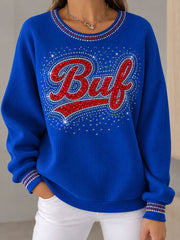 Women's Football Lover Buffalo Art Printed Sweatshirt