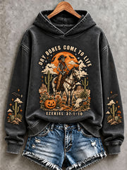 Women's Halloween Gothic Style Dry Bones Come To Life Regular Sweatshirt