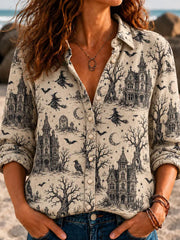 Women's Vintage Halloween Witch Raven Shirts