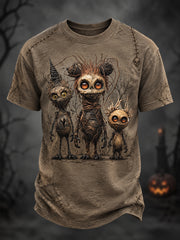 Men's Halloween Creepy Dolls Print Casual Tee