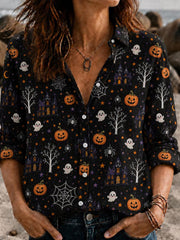 Women's Halloween Ghost Pumpkin Shirts