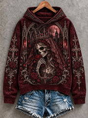 Women's Halloween Scary Skull Print Casual Hoodie
