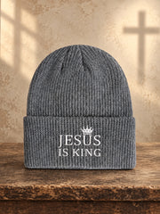 Unisex Christian Jesus Is King Print Beanie
