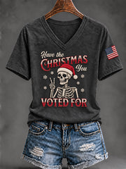 Women's VOTE Print Short Sleeve Casual T-shirt