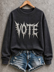 Women's Vote Print Casual Regular Sweatshirt