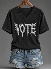 Women's Vote Print Casual Short-Sleeved T-Shirt