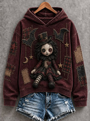 Women's Halloween Creepy Dolls Print Casual Regular Sweatshirt