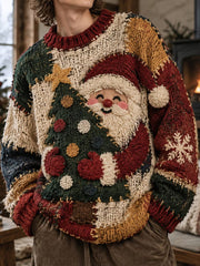 Men's Christmas Santa Claus Christmas Tree Art Print Sweatshirt