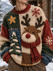 Men's Christmas Elk Christmas Tree Art Print Sweatshirt