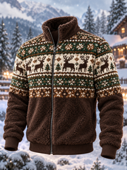 Men's Christmas Norwegian sweater pattern Flannel Jacket