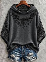 Women's Gothic Halloween Spiderweb Hoodies