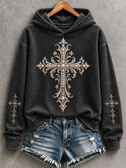 Women's Gothic Cross Christian Hoodie