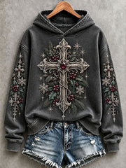 Women's Gothic Christmas Cross Hoodies
