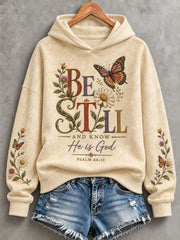 Women's Christian Faith Butterfly Print Regular Hoodie