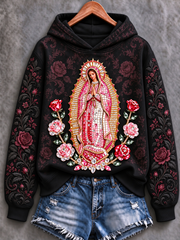 Women's Feast of Our Lady of Guadalupe art Printed Regular Sweatshirt