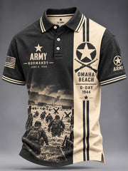 Men's Vintage Veterans Day Art Print Polo