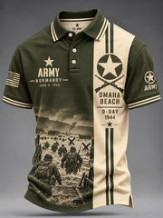 Men's Vintage Veterans Day Art Print Polo