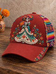 Unisex Mexico Day of The Dead Floral Art Printed Hat