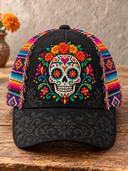 Unisex Mexico Day of The Dead Floral Art Printed Hat